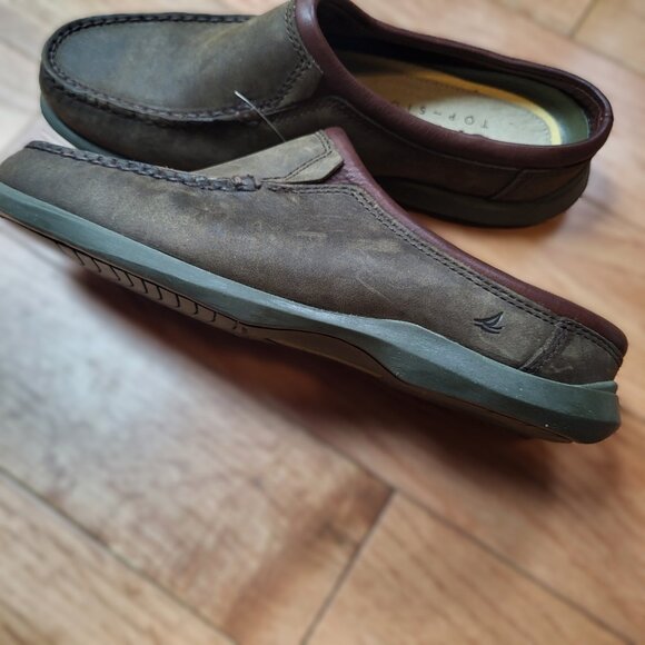 Sperry Men’s Waxed Nubuck Leather Slip on Loafers Size 6.5 NWOT Dark Brown - Picture 2 of 6